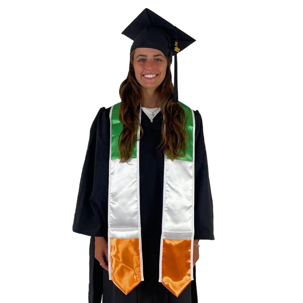 2300 Graduation International Flag Stole Embroidered Sash Study Abroad 72"